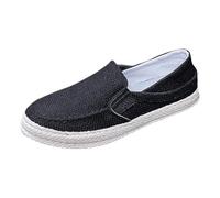 Men's Canvas Wide Version Canvas Shoes,Men's Canvas Slip On Shoes,Wear Resistant,Fitting,Easy to Put On and Take Off,Suitable for Walking,Traveling,Working,Picnic,Etc Black