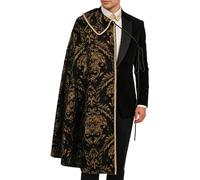 Men's Cape - Elegant Medieval Costume for Shoulder with Brocade Pattern - Renaissance Coat for Men | for Festivals Cosplay Halloween Role Play and Theatre Performances