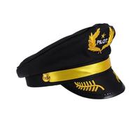 Men's Captain Hat Embroidered Airline Pilot Hat Stage Performance Headwear Costume Set