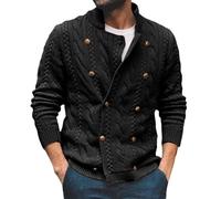 Mens Cardigan Casual Light Sweater Men's Cardigans Long Sleeve Stand Collar Sweaters Long Sleeve Button-Down V-Neck Collar Front Pockets Knitwear Outerwear