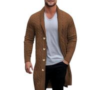 Mens Cardigan Casual Light Sweater Men's Lightweight Cardigan Sweater Long Sleeve Button-Down V-Neck Collar Front Pockets Soft Cardigans for Men