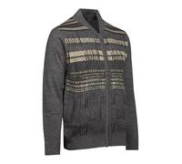 Men's Cardigan Full Zip-Up Cable Knit Sweater Classic Crew Neck Long Sleeve Knitted Fabric Side Pockets Casual Winter Warm for Men Sizes M to 2XL (UK, Alpha, XL, Regular, Regular, Charcoal)