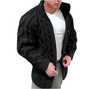 Mens Cardigans Knitted Stretchy Long Sleeve Stand Collar Twist Texture Thermal Sweater Coat Streetwear Knitwear Tops For Winter-Autumn Elegant Men's Slim Fit Casual Jacket Knitted Tops Clearance