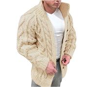 Mens Cardigans Knitted Stretchy Long Sleeve Stand Collar Twist Texture Thermal Sweater Coat Streetwear Knitwear Tops For Winter-Autumn Elegant Men's Slim Fit Casual Jacket Knitted Tops Clearance