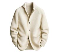 Mens Cardigans with Buttons Sweater Black for Women UK Men's Classic Autumn Winter Thick Warm Fleece Jacket Zip Up Zipped Cardigan Wool Jumpers Men Brown Knitted Jackets Grey White XL