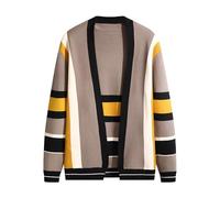Men's Cardigans Zipped Mens Wool Jumpers Sweater V-Neck Button Knitted Jumper with Pockets Jackets Brown Cardigan Sweaters Gilet for Men UK Hoodie Yellow-1 3XL