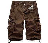 Men's Cargo Bermuda Shorts Sale Clearance,Lightweight Cotton Multi-Pocket Loose Fit Work Short Casual Combat Shorts Men's Cargo Work Board Short with Zipper Pockets