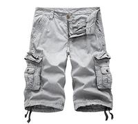 Men's Cargo Bermuda Shorts Sale Clearance,Lightweight Cotton Multi-Pocket Loose Fit Work Short Casual Combat Shorts Men's Cargo Work Board Short with Zipper Pockets