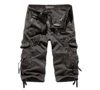Men's Cargo Bermuda Shorts Sale Clearance,Lightweight Cotton Multi-Pocket Loose Fit Work Short Casual Combat Shorts Men's Cargo Work Board Short with Zipper Pockets