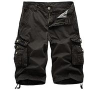 Men's Cargo Bermuda Shorts Sale Clearance,Lightweight Cotton Multi-Pocket Loose Fit Work Short Casual Combat Shorts Men's Cargo Work Board Short with Zipper Pockets