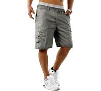 Mens Cargo Combat Shorts With Multi Pockets Elasticated Waist Small To 5XL (Medium, Navy)