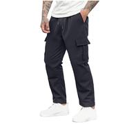 Mens Cargo Combat Trousers UK Sale Clearance Drawstring Pants Men Elastic Waist Sweatpants Solid Color Casual Joggers Running Training Pant Outdoor Camping Hiking Trouser with Multi Pockets