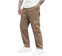 Mens Cargo Combat Trousers UK Sale Clearance Drawstring Pants Men Elastic Waist Sweatpants Solid Color Casual Joggers Running Training Pant Outdoor Camping Hiking Trouser with Multi Pockets