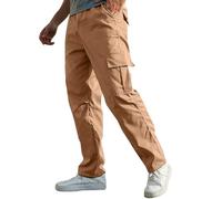 Mens Cargo Pants Breathable Lightweight Tactical Combat Work Trousers Multipockets Cargo Trousers Straight Legs Casual Trousers Everyday Trouser Khaki