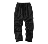 Mens Cargo Pants,Cragghoppers Trousers Jogging Bottoms Loose Fit Hiking Shorts Men Pants Elasticated Waist Baggy Joggers Track Suit for with Pockets 3/4 Length Black (,)