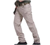Men's Cargo Pants Loose Fit Straight Leg Multi-Pockets Waterproof Trousers Lightweight Rip Stop Work Utility Military Work Pant Casual Summer Solid Hiking Outdoor Jogger Flex Durable Work Bottom