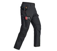 Mens Cargo Pants Ripstop Water Resistant Breathable Tactical Hiking Pants with 7 Pockets, Black, 38W x 30L
