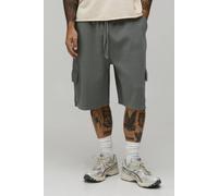 Men's Cargo Pocket Waffle Jersey Jort | Vintage Khaki | Size Medium | BOOHOOMAN