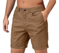 Mens Cargo Shorts Above The Knee Casual Business Work-Short with Multi Pocket Summer Tactical Hiking Short Pants 2025 Chores De Playa para Hombres(Khaki, M)