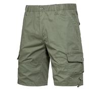 Men's Cargo Shorts Baggy Fit Short Trousers Large Size Bermuda Shorts with Multiple Pockets Knee-Length Chino Shorts Elastic Waist Button Placket Work Shorts Leisure Shorts Hiking Shorts Running