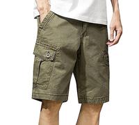 Men's Cargo Shorts Camouflage Leisure Men Loose Fit Cotton Bermuda Camo Short Urban/Outdoor Tactical Shorts for Men - Lightweight Cargo Trousers Short for Tactical, Military, Hunting, Green, XL