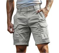 Men's Cargo Shorts Camouflage Leisure Men Loose Fit Cotton Bermuda Camo Short Urban/Outdoor Tactical Shorts for Men - Lightweight Cargo Trousers Short for Tactical, Military, Hunting, White - B, L