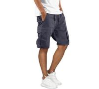 Mens Cargo Shorts Cargo Trousers Elasticated Waist Gym Jogger Golf Bermuda Shorts with Multi Pockets Summer Workwear Lightweight Breathe Combat Trousers Work Causual Pants for Outdoor Walking Hiking