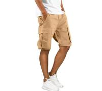 Mens Cargo Shorts Combat Casual Work Shorts with Multi Pocket Outdoor Workout Hiking-Chino Short for Men UK for Beach Holiday Yoga Gym Combat Short Daily Chino Men Stretch Walking Trousers Khaki