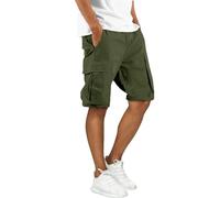 Mens Cargo Shorts Combat Casual Work Shorts with Multi Pocket Outdoor Workout Hiking-Chino Short for Men UK for Beach Holiday Yoga Gym Combat Short Daily Chino Men Stretch Walking Trousers Green