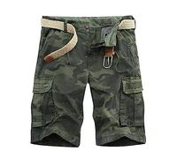 Mens Cargo Shorts, Combat Multi Pocket Casual Scratch-Resistant Scruffs Workwear Relaxed Work Walking Knee Length Trousers Relaxed Short Green