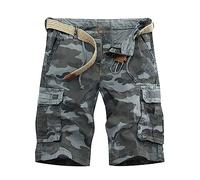 Mens Cargo Shorts, Combat Multi Pocket Casual Scratch-Resistant Scruffs Workwear Relaxed Work Walking Knee Length Trousers Relaxed Short Grey
