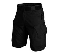 Mens Cargo Shorts Combat with Multi Pockets Casual Elastic Waist Lightweight Outdoor Hiking Work Short,Black,5XL