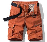 Mens Cargo Shorts Quick Dry Water Resistant Multi-Pockets Outdoor Walking Shorts Durable(Size:34W,Color:Ed)