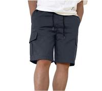 Mens Cargo Shorts Summer Classic Elasticated Waist Drawstring Shorts Solid Chino Capri Shorts Gym Running Cycling Shorts Casual Loose Holiday Shorts Multi Pocket Stretch Comforty Shorts S-3XL