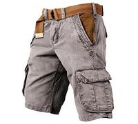 Mens Cargo Shorts with Pockets, Bermuda Shorts for Men Uk, Street Style Wrinkle-Resistant Multi-Pocket Functional Minimalist Stylish Personality Classic Soft Beach Outdoor Activities