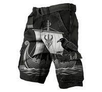 Mens Cargo Shorts with Pockets Men's Work Lightweight Summer Black Multi Army Men Crosshatch for Golf UK Combat Pocket Elasticated Waist Plain