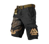 Mens Cargo Shorts Work Cotton Loose Fit Full Elastic Waist Twill Short with Drawstring Superdry for Men Pockets Casual Utility & Safety Mountain Bike Golf Multi-Pocket Camo Camouflage Jogger
