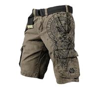 Mens Cargo Shorts Work Cotton Loose Fit Full Elastic Waist Twill Short with Drawstring Superdry for Men Pockets Casual Utility & Safety Mountain Bike Golf Multi-Pocket Camo Camouflage Jogger