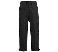 MENS CARGO THERMAL FLEECE LINED COMBAT PANTS TROUSER JOGGING BOTTOMS JOGGERS[Black,XXL]