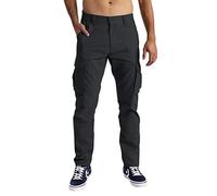 Men's Cargo Trousers 6 Pockets 100% Cotton Casual Trousers Loose Fit Work Trousers, darkgray, 32 W/30 L