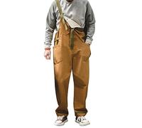 Men's Cargo Trousers Casual Bib Overalls Outdoor Pocket Tooling Trousers Men's Durable Cargo Pants with Pockets Durable Construction Pants for Men Brown