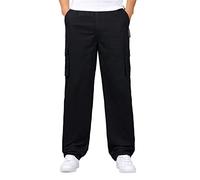 Men's Cargo Trousers Drawstring Waist Joggers Pants Slim-Fit Tracksuit Bottoms Baggy Sports Bottoms Stretch Sweatpants Multi-Pockets Cotton Trousers A-Black