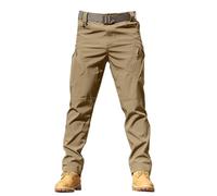 Mens Cargo Trousers Elastic Waist Outdoor Hiking Trousers Stain And Water-Resistant Joggers Sweatpants Stretch Fabric Work Trousers Multi Pockets Work Wear Stretch Mens Combat Work Trousers
