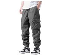 Men's Cargo Trousers High Waist Sports Trousers Palazzo Casual Solid Colour Comfortable Loose Multi-Pocket Chic Streetwear Everyday Going Pants for Hiking