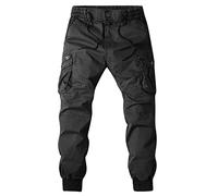 Mens Cargo Trousers Jogger Sweatpant Slim Fit Jogging Tracksuit Bottoms Elasticated Waist Straight Tapered Cuffed Ankle Trousers Multi-Pocket Cotton Combat Casual Ripstop Work Utility Safety Trousers