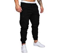 Mens Cargo Trousers Slim Fit, Tracksuit Bottoms For Men, Joggers Running Sweatpants Elastic Waist Drawstring Pants With Pockets, Boys Workout Sports Trouser Training Overalls Daily Wearing