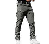 Mens Cargo Trousers Summer Outdoor High Elastic Waterproof Work Pants Athletic Hiking Camping Fishing Travel Combat Trousers with Zipper Pockets Men Chinos Trouser Track Pant Mens Gray M