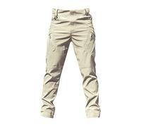 Mens Cargo Trousers UK Clearance, Mens Outdoor Cargo Work Trousers Military Tactical Combat Pants Camping Hiking Trousers with Multi-Pocket Valentines Gifts for Him,Khaki,M,U70A