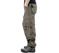 Men's Cargo Trousers with Multi Flap Pockets Straight Fit with Belt Loops Utility Versatile Working Pants for Summer Outdoor Hiking Daily Wear (Army Green, 6XL)
