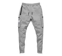 Men's Cargo Trousers Zip Pockets Tracksuit Bottoms Athletic Fit Cargo Pants Elasticated Waist Joggers Running Jogging Bottoms Casual Sweatpants Drawstring Lounge Pants Cuffed Trousers XXXL